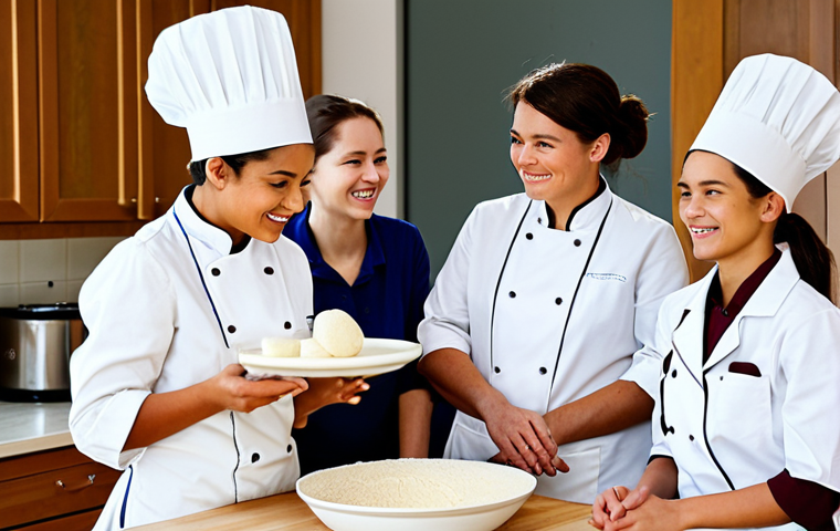 제과 자격증으로 관련 업계 확장 사례 - Home Baking Class**

"A bright and inviting home kitchen setting. A female pastry chef, fully clothe...