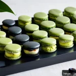 제과업계의 트렌드와 변화 - A sophisticated dessert display featuring modern Japanese confectionery crafted with plant-based ing...